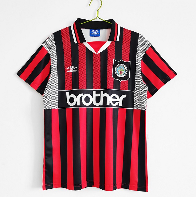 AAA Quality Manchester City 94/96 Away Red/Black Jersey